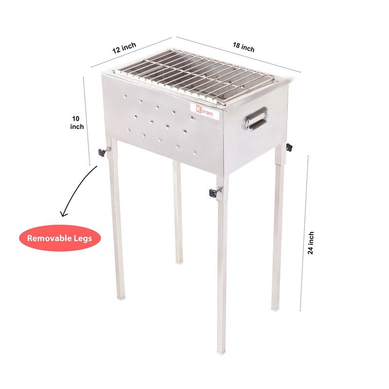 Kiran Charcoal Dual Body Barbecue Grill with Detachable Leg