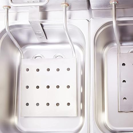 Kiran Enterprise Stainless Steel Electric & Gas 8 Liter Double Pan Deep Fryer for Restaurant and Kitchen and commercial Use