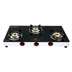 WiN MONALISA Legion 3 burner Glass Top Glass Manual Gas Stove  (3 Burners)