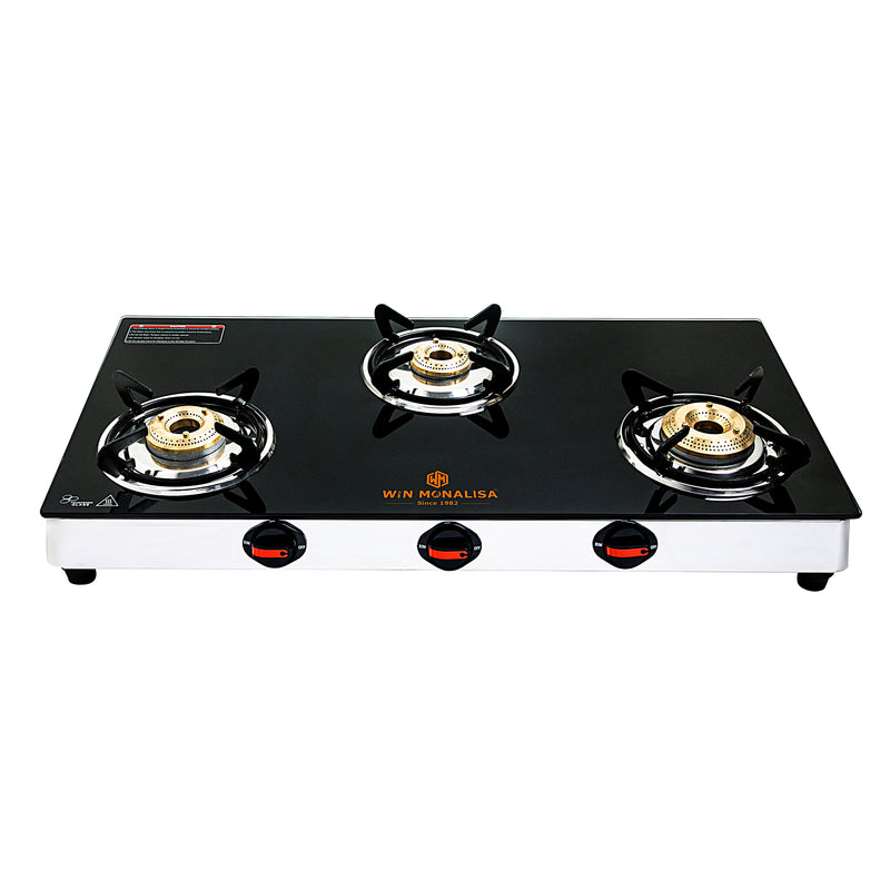 WiN MONALISA Legion 3 burner Glass Top Glass Manual Gas Stove  (3 Burners)