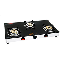 WiN MONALISA Legion 3 burner Glass Top Glass Manual Gas Stove  (3 Burners)