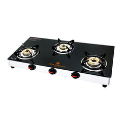 WiN MONALISA Legion 3 burner Glass Top Glass Manual Gas Stove  (3 Burners)