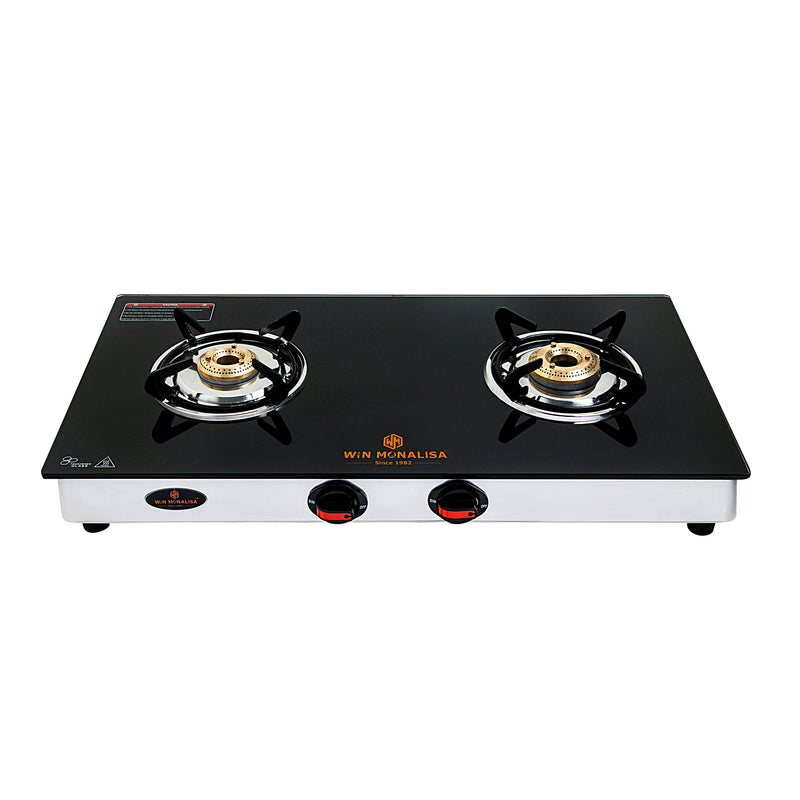 Win Monalisa 2 Burner Glass Top/WiN MONALISA byKiran Legion 2 Burner Glass Manual Gas Stove  (2 Burners)