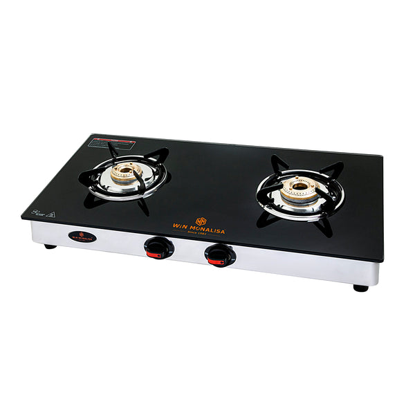 Win Monalisa 2 Burner Glass Top/WiN MONALISA byKiran Legion 2 Burner Glass Manual Gas Stove  (2 Burners)