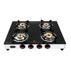 WiN MONALISA Legion 4 burner Glass Manual Gas Stove  (4 Burners)