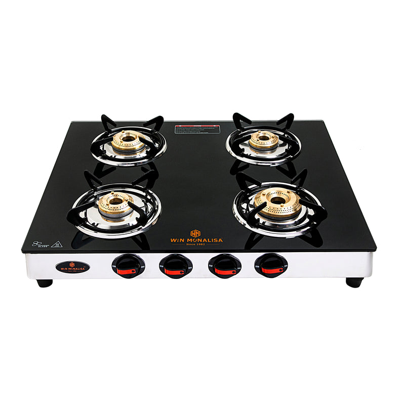WiN MONALISA Legion 4 burner Glass Manual Gas Stove  (4 Burners)