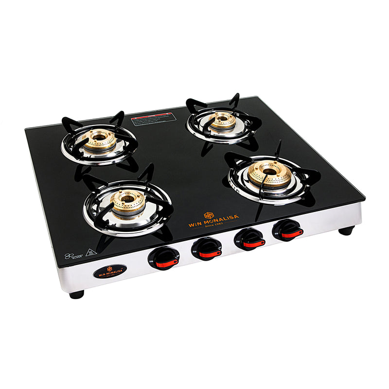 WiN MONALISA Legion 4 burner Glass Manual Gas Stove  (4 Burners)