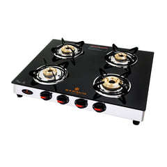 WiN MONALISA Legion 4 burner Glass Manual Gas Stove  (4 Burners)