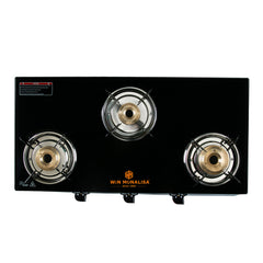 WiN MONALISA Legion 3 burner Glass Top Glass Manual Gas Stove  (3 Burners)