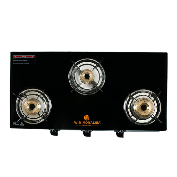 WiN MONALISA Legion 3 burner Glass Top Glass Manual Gas Stove  (3 Burners)