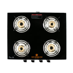 WiN MONALISA Legion 4 burner Glass Manual Gas Stove  (4 Burners)