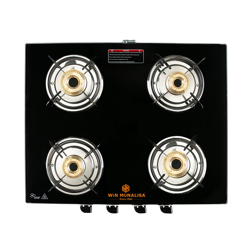 WiN MONALISA Legion 4 burner Glass Manual Gas Stove  (4 Burners)