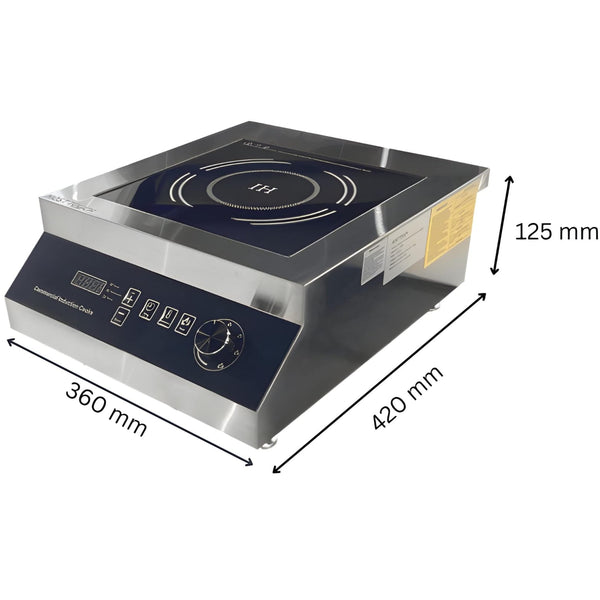 Kiran Full SS Induction - | 3500W | Square | Flat Base | Switch + Knob Model