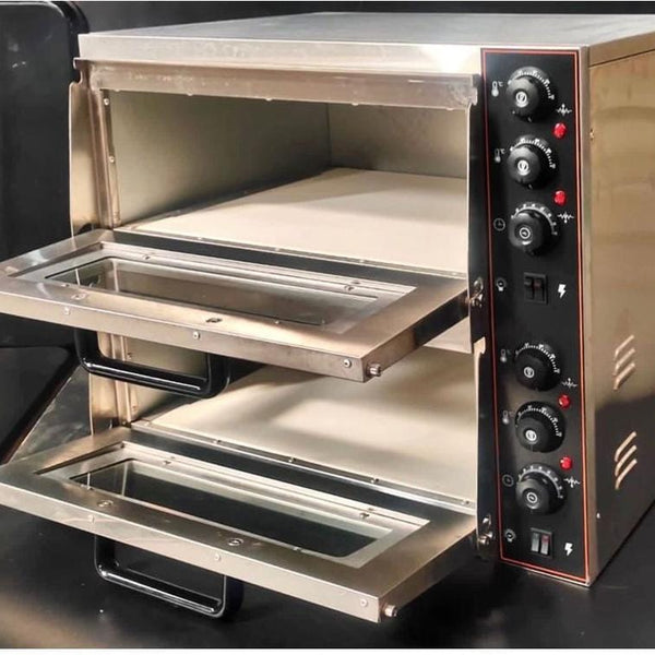 Electric Stone Pizza Oven DOUBLE Compartment (2-AMS) with 2 Stone of 20*20 inches