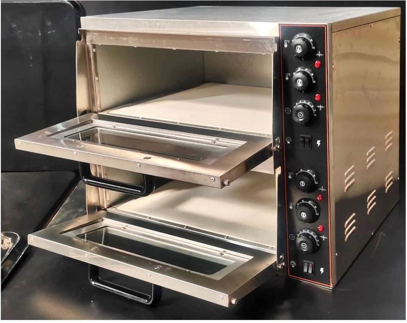 Electric Stone Pizza Oven DOUBLE Compartment (2-AMS) with 2 Stone of 20*20 inches