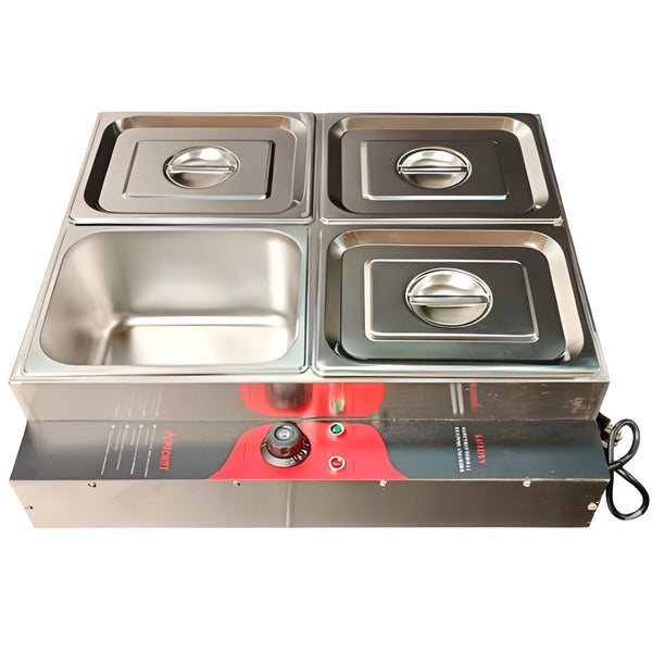 Electric Bain Marie without Glass - 4 Compartments ( 4 GN Pans of 1/2 150mm ~8.5L/Pan )