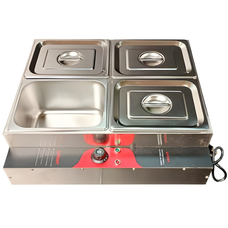 Electric Bain Marie without Glass - 4 Compartments ( 4 GN Pans of 1/2 150mm ~8.5L/Pan )