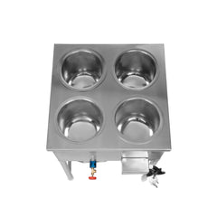 Kiran Stainless Steel 4-Pot Electric Bain Marie / Hot Case for Commercial Kitchen
