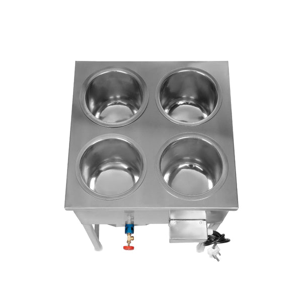 Kiran Stainless Steel 4-Pot Electric Bain Marie / Hot Case for Commercial Kitchen