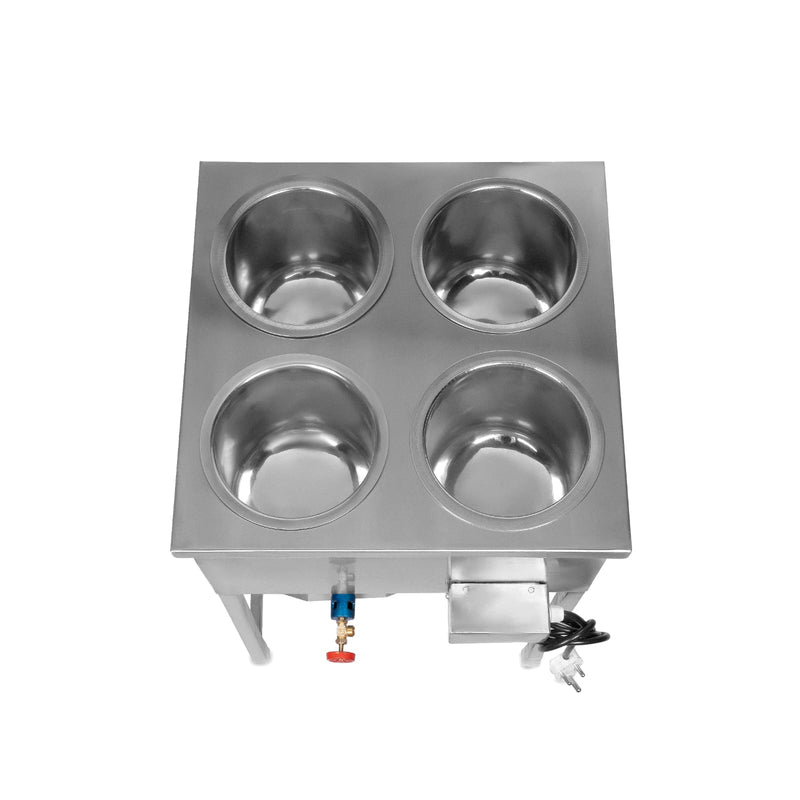 Kiran Stainless Steel 4-Pot Electric Bain Marie / Hot Case for Commercial Kitchen