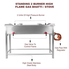 Stainless Steel Commercial Gas Stove (2 Burners)