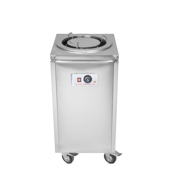 Electric Square Shaped SS Plate Warmer with Temp Controller & Wheel Lock Function - Single (Capacity: 50 plates/batch | Max Plate Size: 27.5cm Diameter)