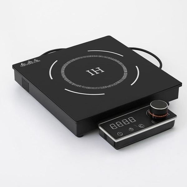 Kiran Full Black Body Induction | 2500W | Square | Flat Base | Removable Adapter & Touchscreen + Knob Model