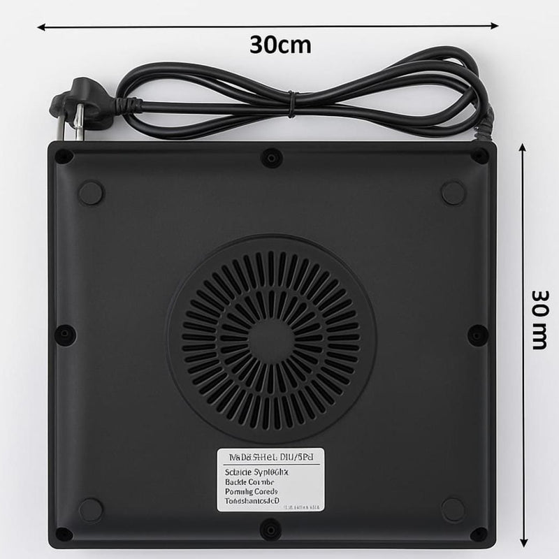 Kiran Full Black Body Induction | 2500W | Square | Flat Base | Removable Adapter & Touchscreen + Knob Model