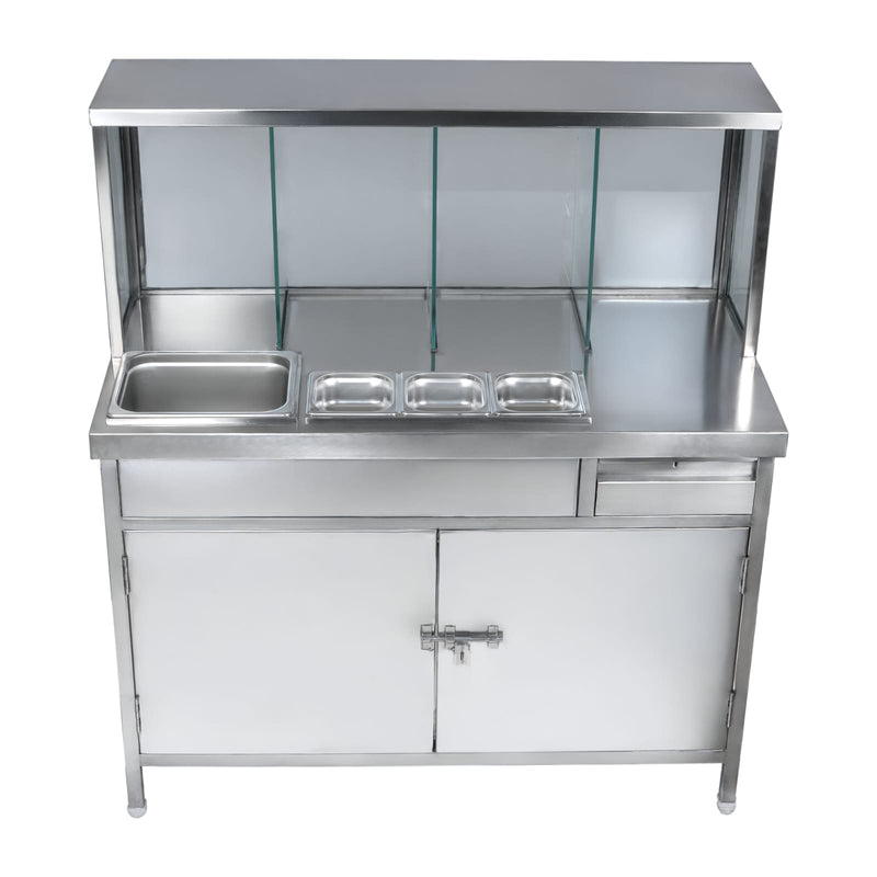 Pani Puri Counter/ Chaat Counter / Sandwich Counter Commercial Stainless Steel Food Preparation and Display Counter