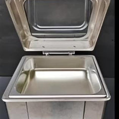 Chafing Dish Square 6L with Hydraulic Soft Close &  Gel Based Heating - SS PLAIN