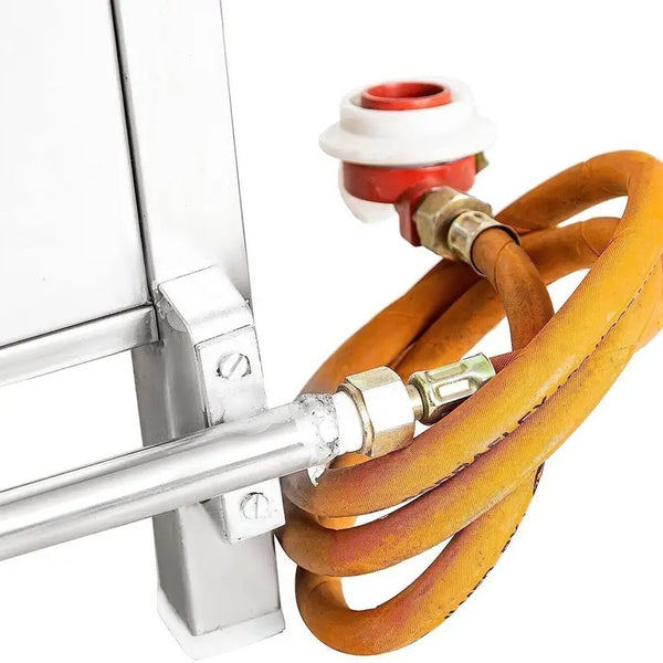 kiran 18X18X12 SS Stove/Bhatti with Brass nut hose pipe, and valve Stainless Steel Manual Gas Stove (1 Burners)