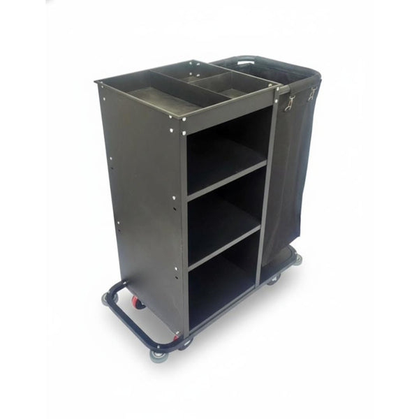 MS Black Housekeeping Trolley - Half Size with One Sided Plain Bag