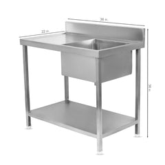 Stainless Steel Kitchen Sink Suitable for Hotel, Kitchen, Restaurant, Bakery, Hospital