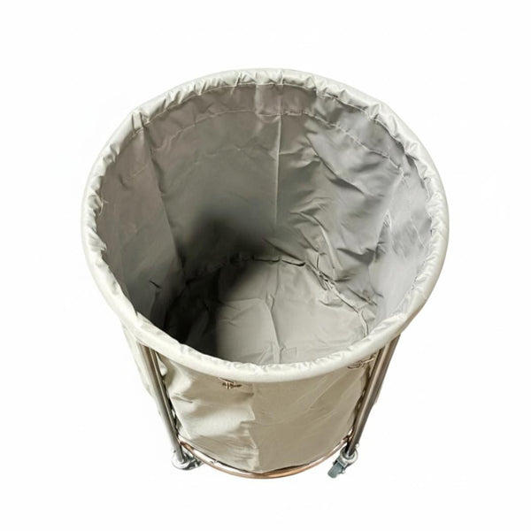 SS Round Laundry Trolley with Linen Bag
