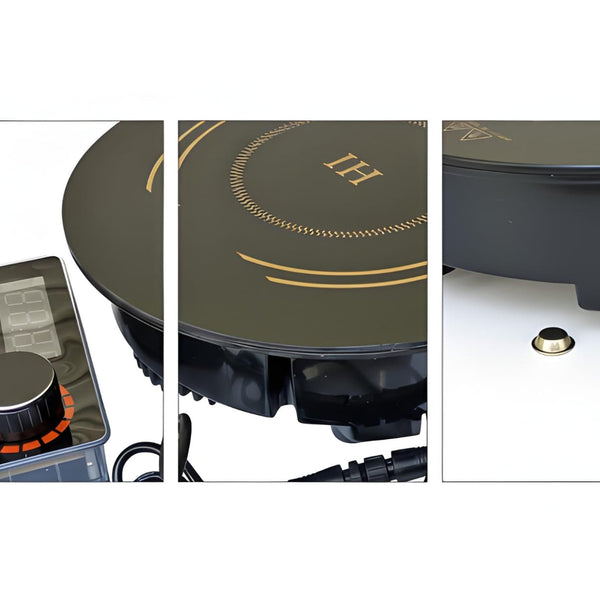 Kiran Full Black Body Induction - |  2500W | Round | Flat Base |  Removable Adapter &  Touchscreen + Knob Model