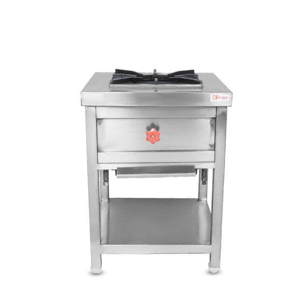 Stainless Steel Manual Single Burner Cooking Range Gas Stove (Silver)