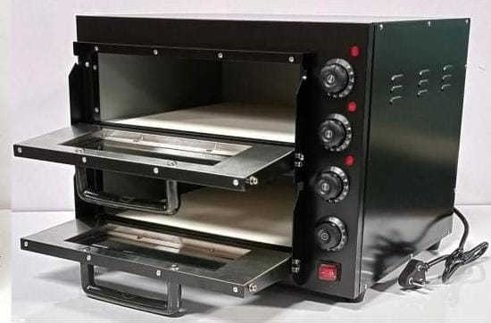 Electric Premium Black Body Pizza Oven with Stone (16*16'')-HS2S (Double)
