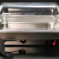 Electric SS Chafing Dish with PC Roll Top Lid(1C-1GN Pan of 1/1 65mm)