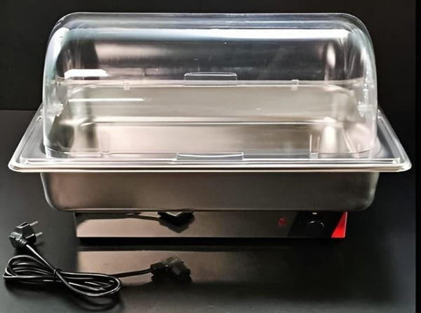 Electric SS Chafing Dish with PC Roll Top Lid(1C-1GN Pan of 1/1 65mm)