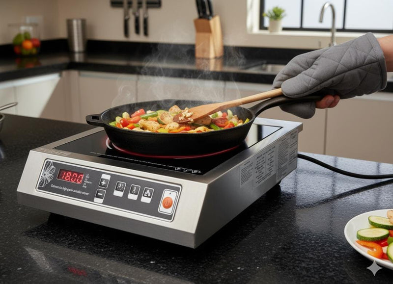 Kiran Full SS Premium Induction - k1 | 3500W | Square | Flat Base | Switch Model