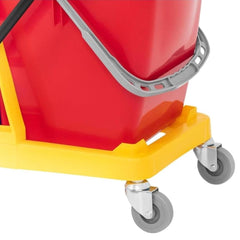 MS Handle Double Bucket Mop Wringer Trolley - 17L + 17L | Virgin Plastic Body