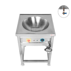 Electric Kadai 4.5KW for Commercial Use | Stainless Steel Body with Deep Bowl & Drain | Heavy-Duty Electric Wok Counter for Hotel, Restaurant & Catering Kitchen