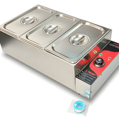 Electric Bain Marie without Glass - 3 Compartments (3) GN Pans of 1/3 150mm ~ 5.5L/Pan)