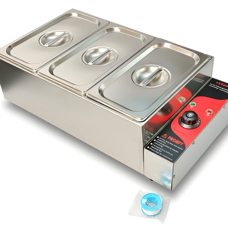 Electric Bain Marie without Glass - 3 Compartments (3) GN Pans of 1/3 150mm ~ 5.5L/Pan)