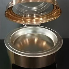 Chafing Dish Round  6L with Transparent Roof Top , Hydraulic Soft Close & Gel Based Heating - ROSE GOLD