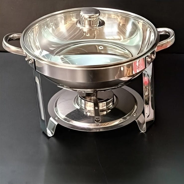 Chafing Dish with Transparent Lid - Silver