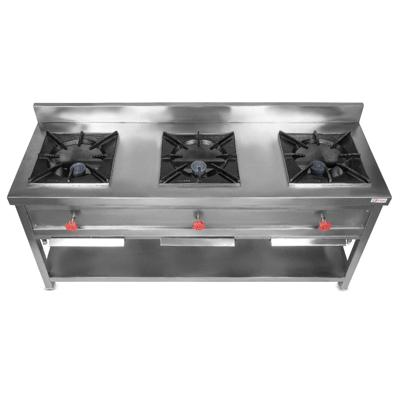 3 Burner Stainless Steel Manual Gas Stove