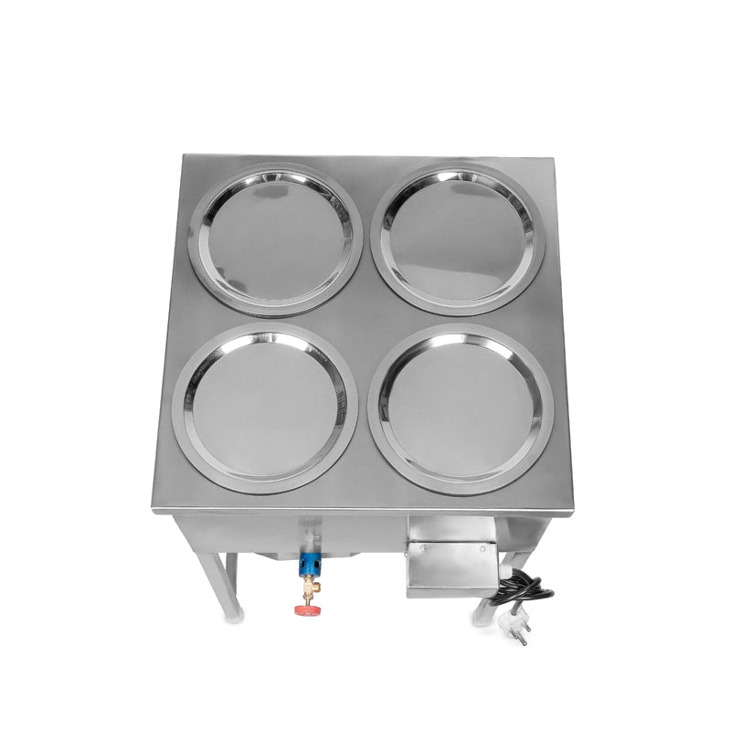 Kiran Stainless Steel 4-Pot Electric Bain Marie / Hot Case for Commercial Kitchen