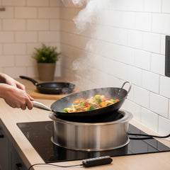 Kiran Full SS Premium Induction - 400 | 8000W | Round | Wok Base | Digital Model