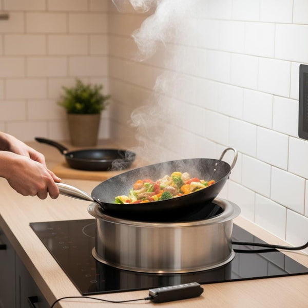 Kiran Full SS Premium Induction - 400 | 8000W | Round | Wok Base | Digital Model